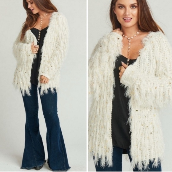 Show Me Your MuMu Sweaters - Show me you MUMU shaggy Ivory Cardigan sz small
